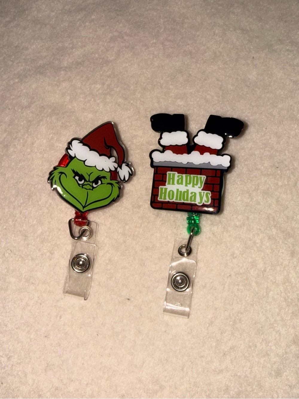 Grinch & Happy Holidays Holiday Badge Reel Set